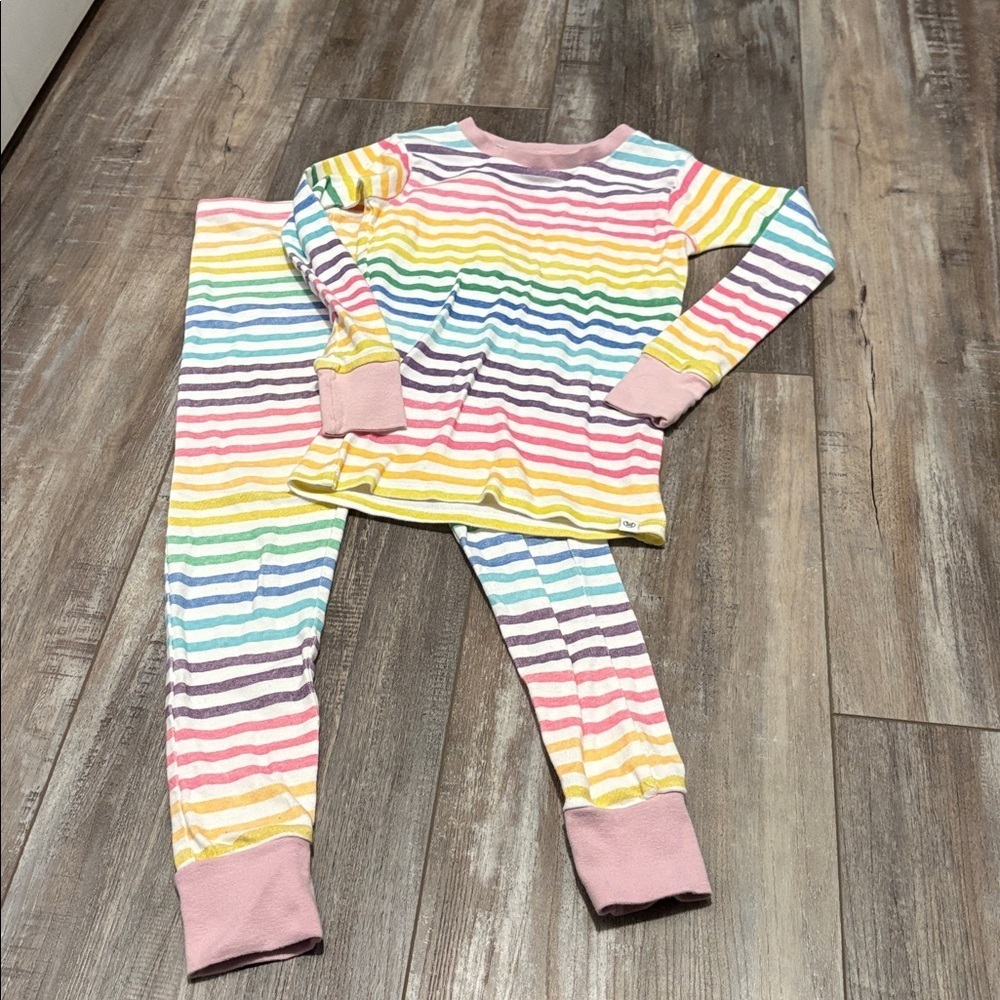 Honest Clothing Rainbow Stripe Pajama Set - Size 7
